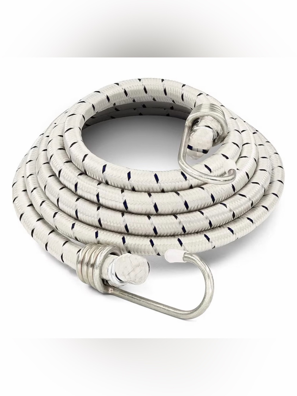White 2 Pack 70 Inch Long Heavy Duty Bungee Cords with Durable Metal Hooks